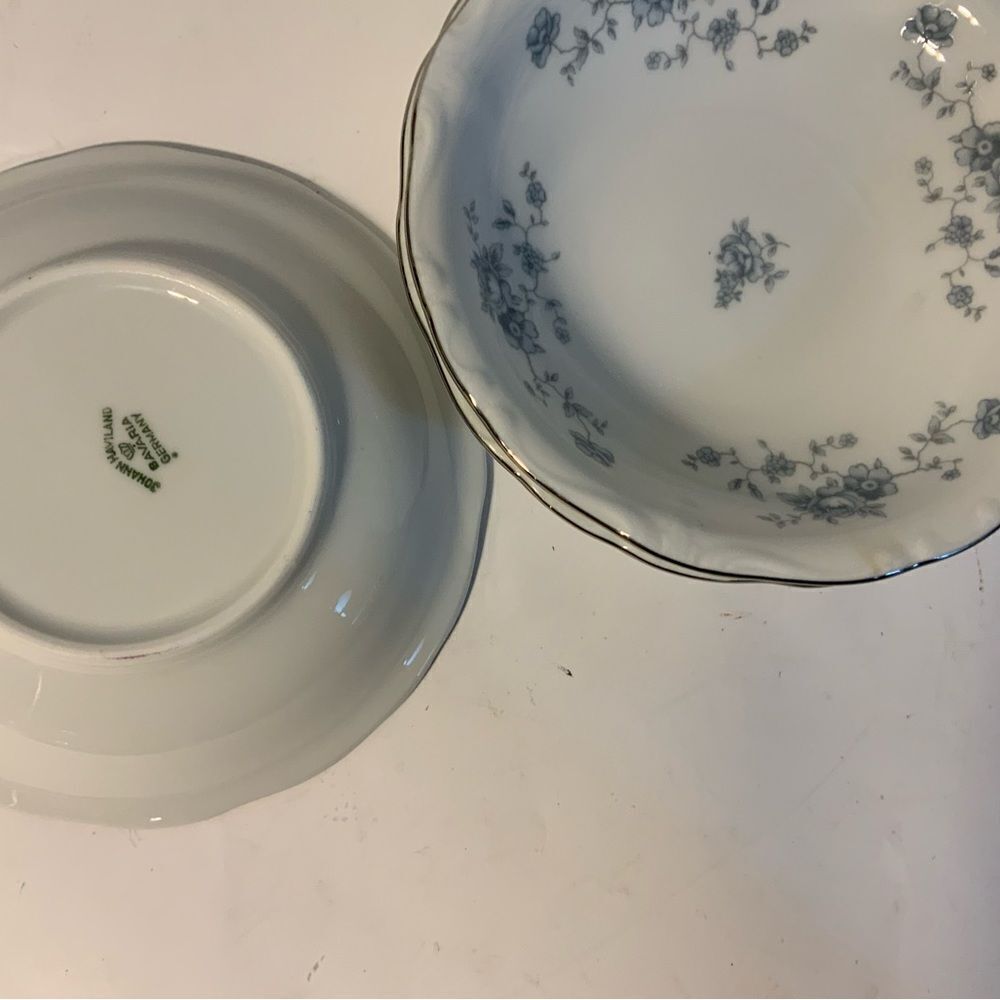 Johann Haviland Bavaria Germany Blue Garland 5” Desert Plates set of 3